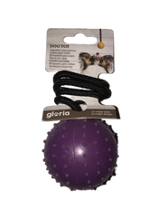 Jouet pour Chien Balle caoutchouc avec corde Mauve Gloria DIAM 6 (30cm)